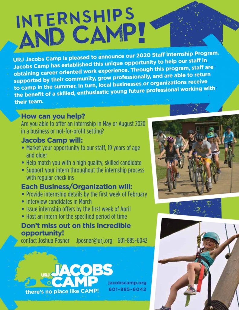 Internships - URJ Jacobs Camp | Jewish Summer Camp and Retreat Center